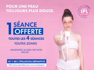 Épilation définitive IPL Bodyminute : 1 séance offerte toutes les 4 séances toutes zones, N°1 de l'épilation définitive